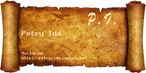 Petry Ida névjegykártya